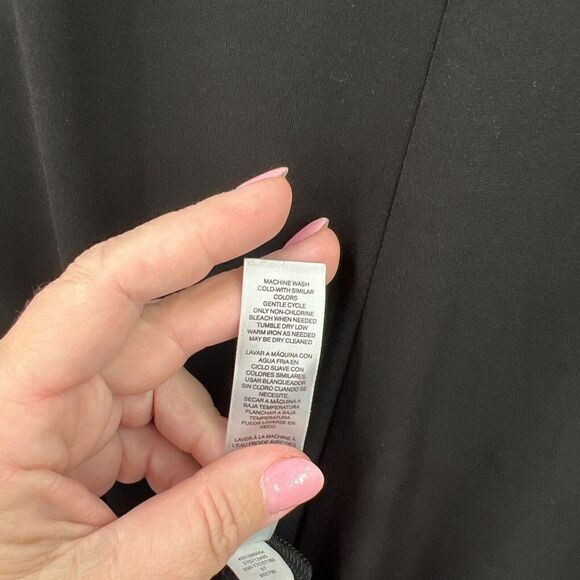 Chico Dress Women's Size 2 Black Stretchy Scoop Neck 3/4 Sleeve Mini Relaxed - Picture 13 of 13